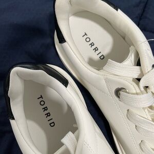 Torrid Cream Lace-Up Sneakers